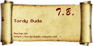 Tordy Buda névjegykártya